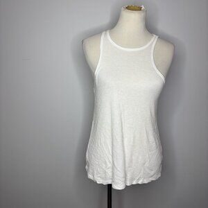 Sun & Shadow - White Ribbed Tank Top